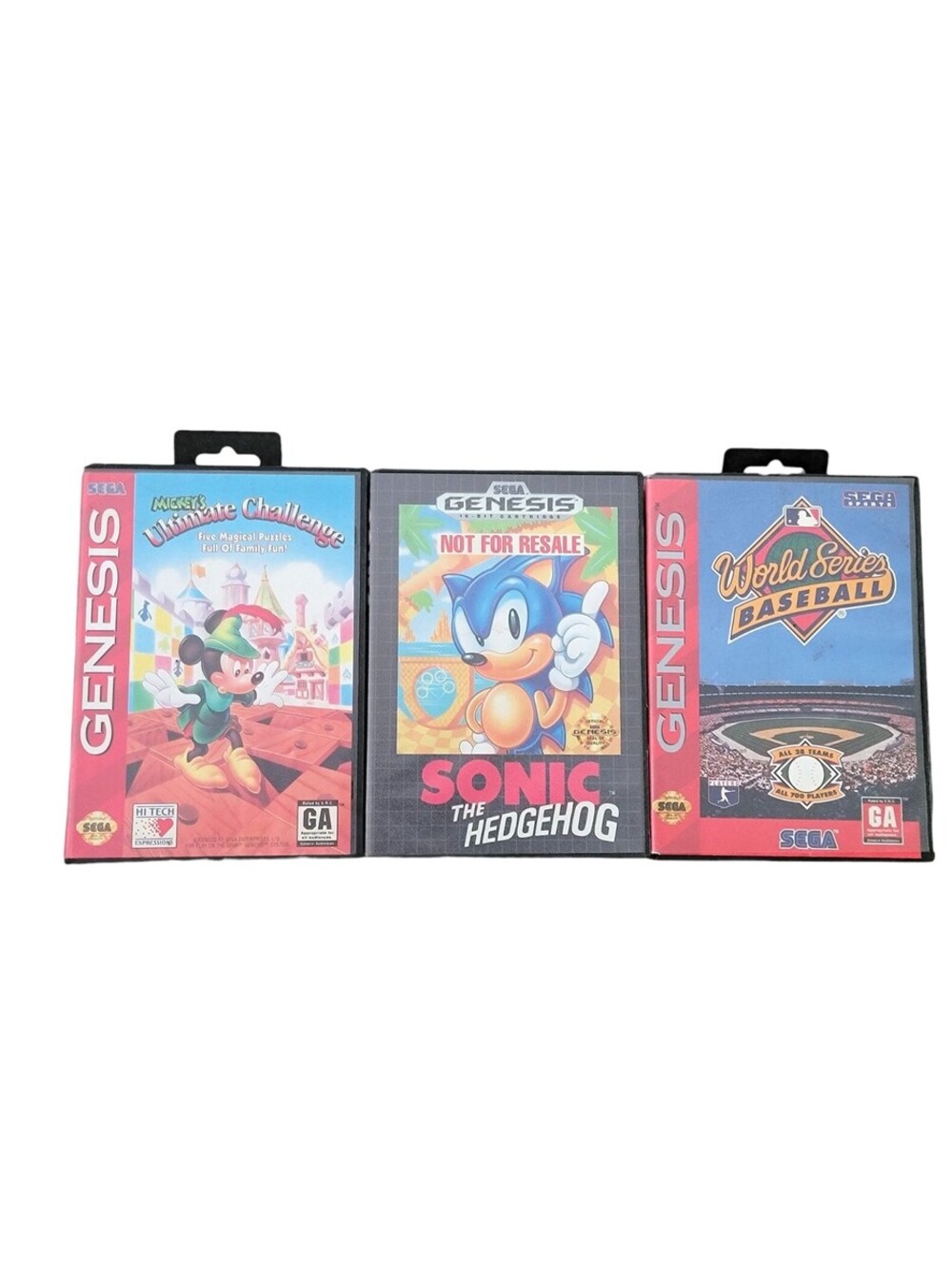 Sega Genesis Mickeys Ultimate Challange Sonic The Hedgehog Baseball Game Bundle